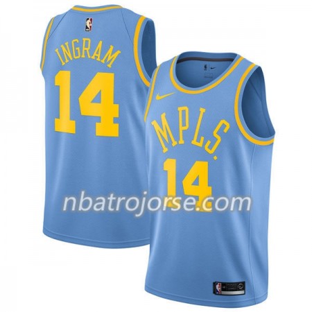 Män Los Angeles Lakers Tröja Brandon Ingram 14 Nike 2017-18 Hardwood Classics Blå Swingman